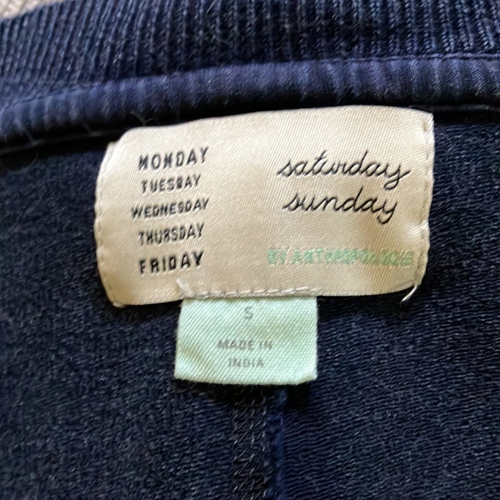 Anthropologie Saturday Sunday Navy Blue Sweatshirt - Picture 5 of 6